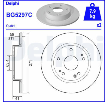 Brzdový kotouč DELPHI BG5297C