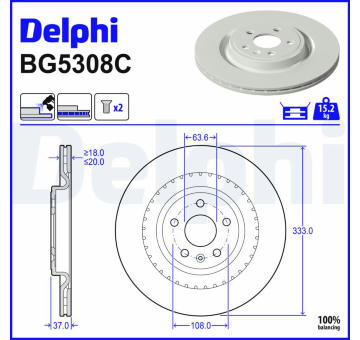 Brzdový kotouč DELPHI BG5308C