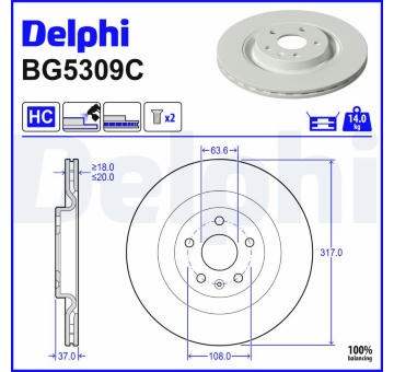 Brzdový kotouč DELPHI BG5309C