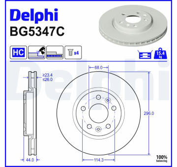 Brzdový kotouč DELPHI BG5347C