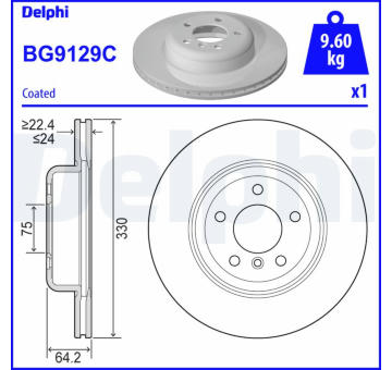 Brzdový kotouč DELPHI BG9129C