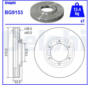 Brzdový kotouč DELPHI BG9153