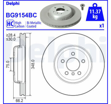 Brzdový kotouč DELPHI BG9154BC