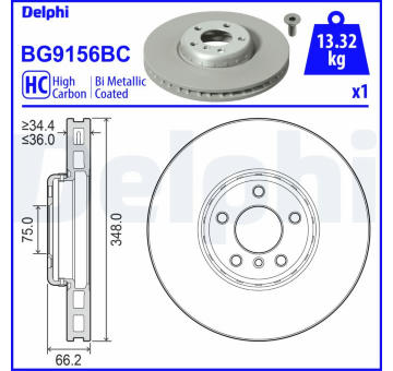 Brzdový kotouč DELPHI BG9156BC