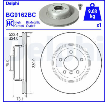 Brzdový kotouč DELPHI BG9162BC