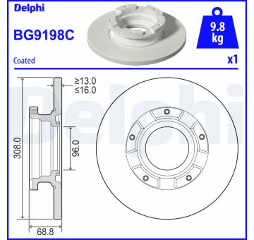 Brzdový kotouč DELPHI BG9198C