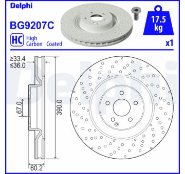 Brzdový kotouč DELPHI BG9207C