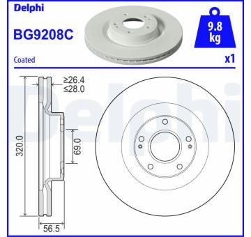 Brzdový kotouč DELPHI BG9208C