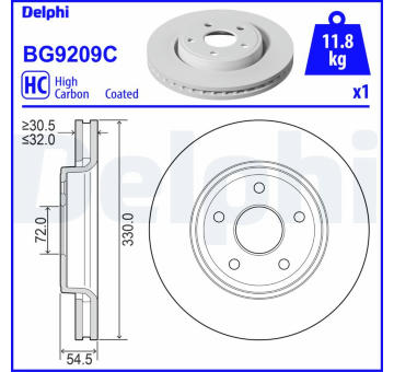 Brzdový kotouč DELPHI BG9209C