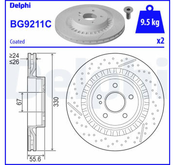 Brzdový kotouč DELPHI BG9211C