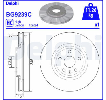 Brzdový kotouč DELPHI BG9239C