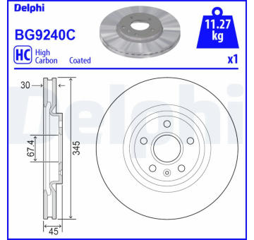 Brzdový kotouč DELPHI BG9240C