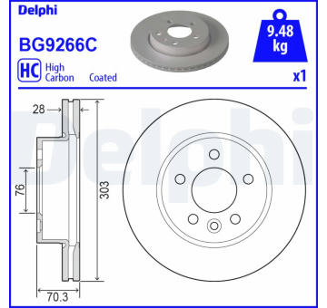 Brzdový kotouč DELPHI BG9266C