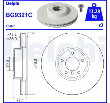 Brzdový kotouč DELPHI BG9321C