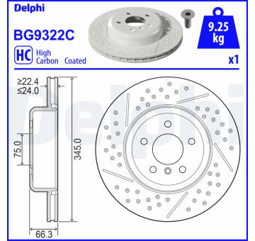 Brzdový kotouč DELPHI BG9322C