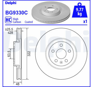 Brzdový kotouč DELPHI BG9330C