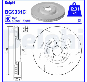 Brzdový kotouč DELPHI BG9331C