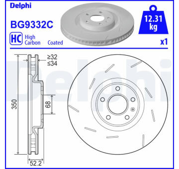 Brzdový kotouč DELPHI BG9332C