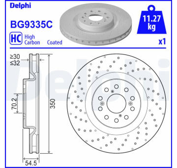 Brzdový kotouč DELPHI BG9335C