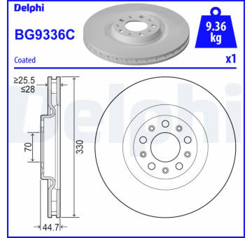 Brzdový kotouč DELPHI BG9336C