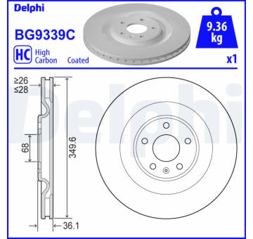 Brzdový kotouč DELPHI BG9339C