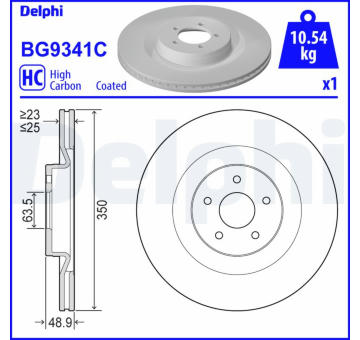 Brzdový kotouč DELPHI BG9341C