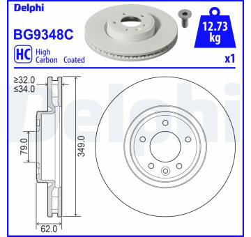 Brzdový kotouč DELPHI BG9348C