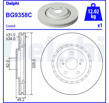 Brzdový kotouč DELPHI BG9358C