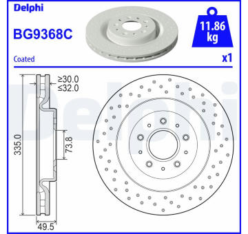 Brzdový kotúč DELPHI BG9368C