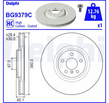 Brzdový kotouč DELPHI BG9379C