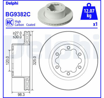 Brzdový kotouč DELPHI BG9382C