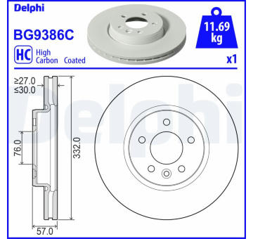 Brzdový kotouč DELPHI BG9386C