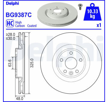 Brzdový kotúč DELPHI BG9387C