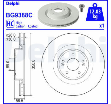 Brzdový kotouč DELPHI BG9388C