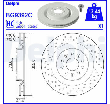 Brzdový kotouč DELPHI BG9392C