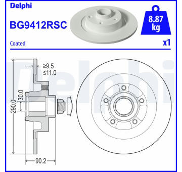 Brzdový kotouč DELPHI BG9412RSC