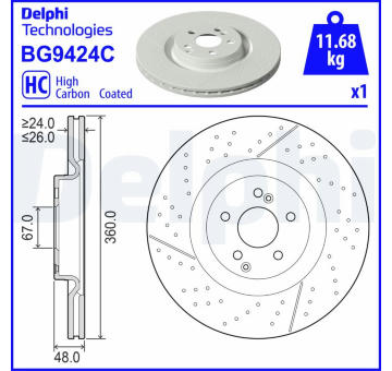 Brzdový kotouč DELPHI BG9424C