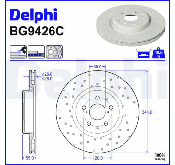 Brzdový kotouč DELPHI BG9426C