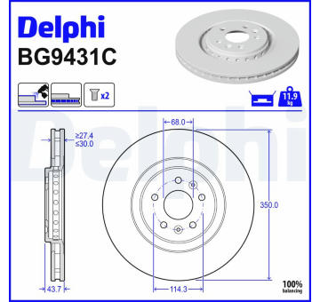 Brzdový kotúč DELPHI BG9431C