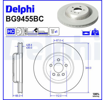 Brzdový kotúč DELPHI BG9455BC