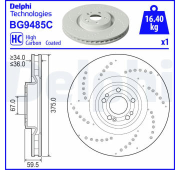 Brzdový kotouč DELPHI BG9485C