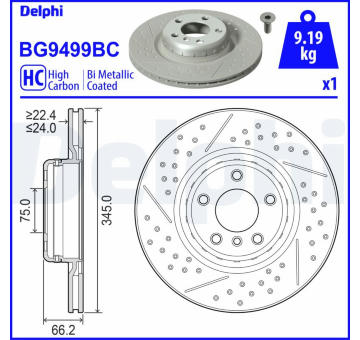 Brzdový kotouč DELPHI BG9499BC