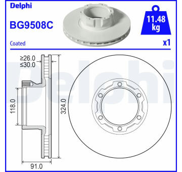 Brzdový kotouč DELPHI BG9508C