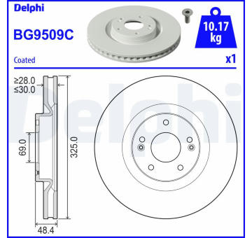 Brzdový kotouč DELPHI BG9509C