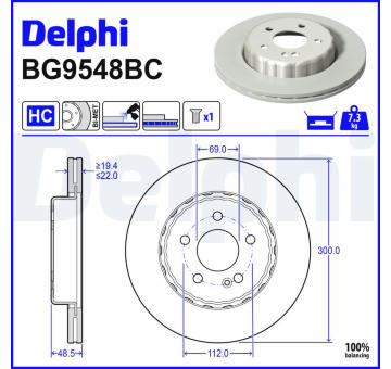 Brzdový kotouč DELPHI BG9548BC