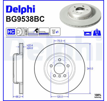 Brzdový kotouč DELPHI BG9583BC