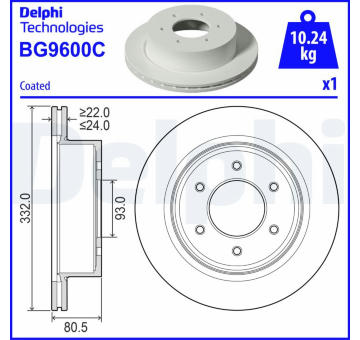 Brzdový kotouč DELPHI BG9600C