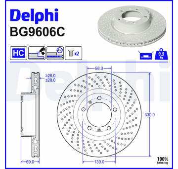 Brzdový kotúč DELPHI BG9606C