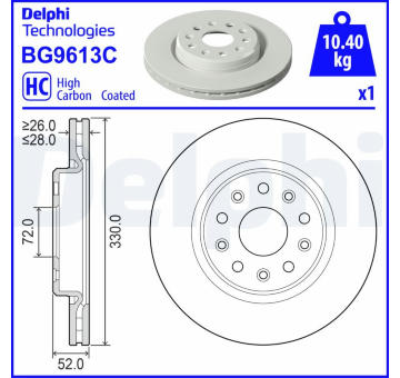 Brzdový kotouč DELPHI BG9613C