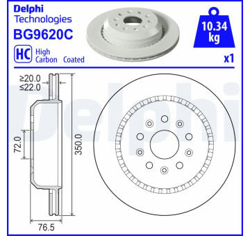 Brzdový kotouč DELPHI BG9620C